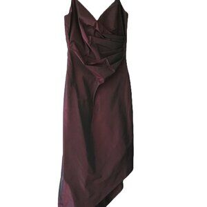 LAUDRY by Shelli Segal Asymmetrical front Party Dress / Burgundy / US 2